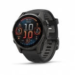 Garmin fenix 8 43mm AMOLED Sapphire, karbonszürke DLC titanium, fekete/sötétszürke szilikon szíjjal Garmin fenix 8 43mm AMOLED Sapphire, karbonszürke DLC titanium, fekete/sötétszürke szilikon szíjjal