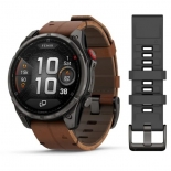 Garmin fenix 8 Pro 47mm AMOLED Sapphire karbonszürke DLC Titanium barna bőr- és fekete/szürke szilikon szíjjal Garmin fenix 8 Pro 47mm AMOLED Sapphire karbonszürke DLC Titanium barna bőr- és fekete/szürke szilikon szíjjal